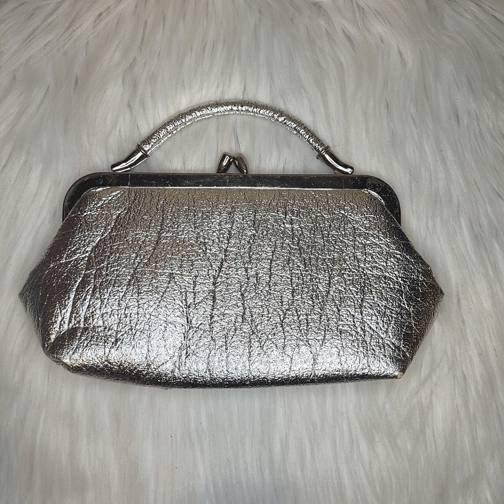 Metallic Silver Clutch Purse